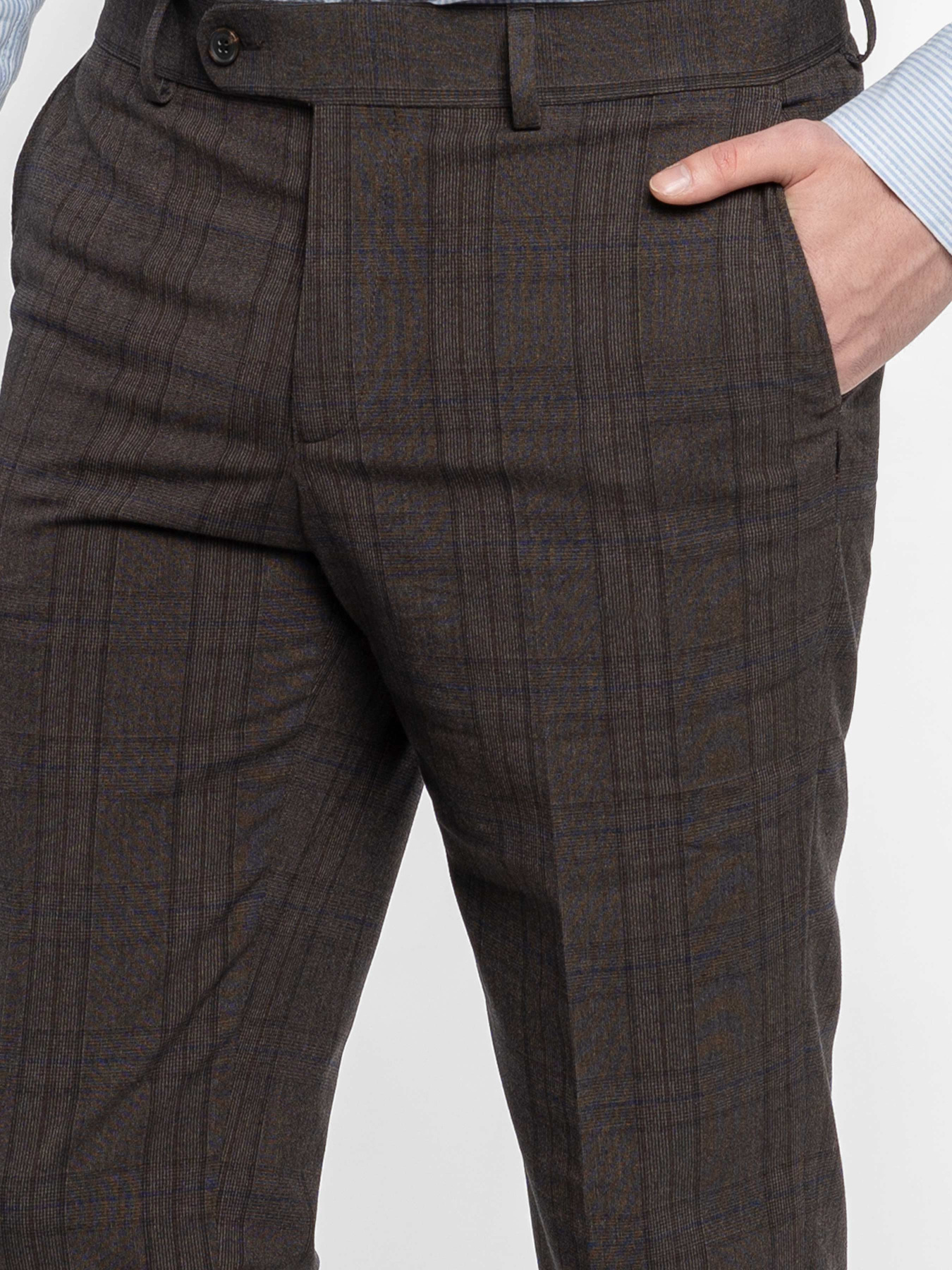 Чоловічі штани M31.03.38.531 Arber коричневі в клітку модель M31.03.38.531 Фото