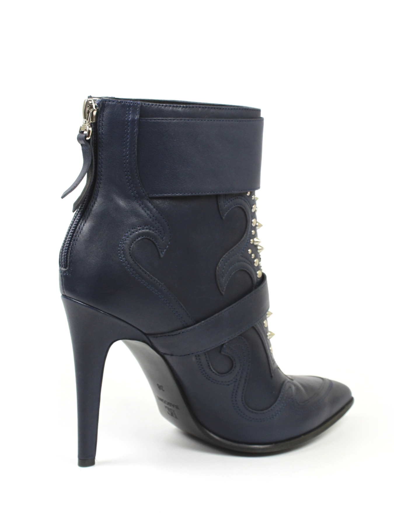 Кожаные демисезонные ботильоны модель 2673P-7-2blue Фото