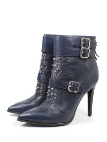 Кожаные демисезонные ботильоны модель 2673P-7-2blue Кожаные демисезонные ботильоны модель 2673P-7-2blue Фото