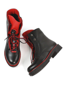 Шкіряні демісезонні черевики модель 5212-R600-08-black-red Фото