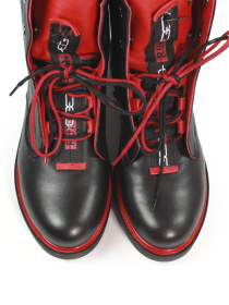 Шкіряні демісезонні черевики модель 5212-R600-08-black-red Фото