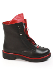 Шкіряні демісезонні черевики модель 5212-R600-08-black-red Фото