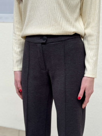Теплі брюки з вовняної тканини у відтінку сірий графіт 7203 модель 7203 Фото