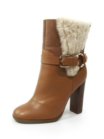 Бежеві шкіряні ботильони на підборах модель FL006-3-1QM Бежеві шкіряні ботильони на підборах модель FL006-3-1QM Фото