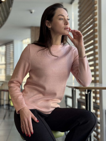 Трикотажный джемпер розового цвета 1348 модель 1348 Трикотажный джемпер розового цвета 1348 модель 1348 Фото