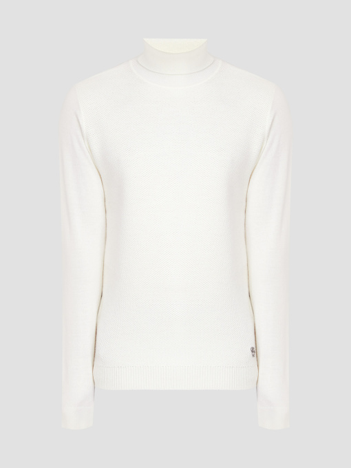 Чоловічий білий вовняний гольф модель 534399.655009;80 Фото