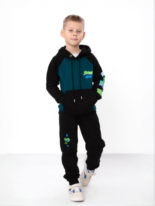 Повседневный костюм Носи своє модель 6228-023-33-4-1-chornij-temno-smaragdovij Фото