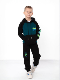 Повседневный костюм Носи своє модель 6228-023-33-4-1-chornij-temno-smaragdovij Фото