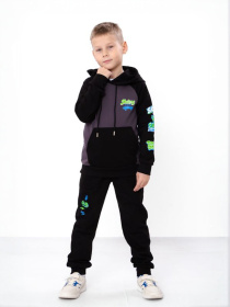 Утеплений костюм для хлопчика: зіп-худі з принтом та спортивні штани, Чорний Носи Своє (6228-023-33-4-1) модель 6228-023-33-4-1-chornij-nzhir Фото
