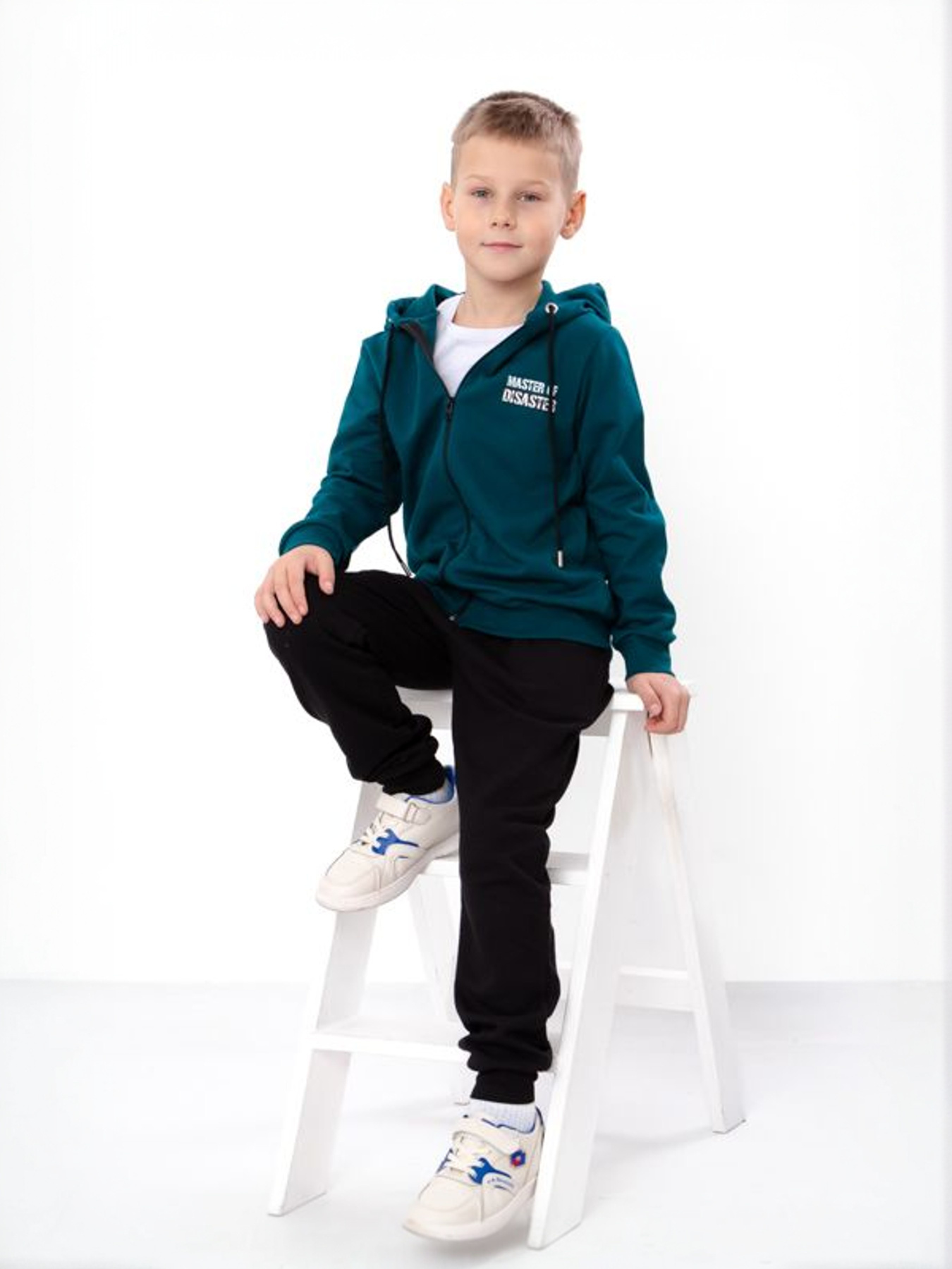 Утеплений костюм для хлопчика: зіп-худі вільного крою та штани, Смарагдовий​ Носи Своє (6018-023-33-9) модель 6018-023-33-9-temno-smaragdovij-garfield Фото