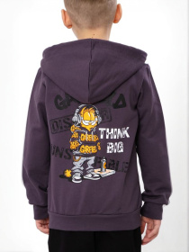 Утеплений костюм для хлопчика: зіп-худі вільного крою та штани, Темно-фіолетовий Носи Своє (6018-023-33-9) модель 6018-023-33-9-nzhir-garfield Фото