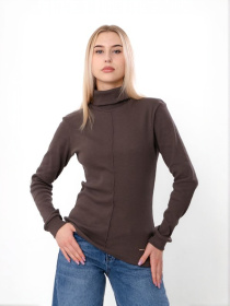 Жіноча водолазка однотонна у рубчик, Шоколадний Носи Своє (8421-019) модель 8421-019-shokolad Фото