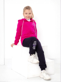 Утеплений костюм для дівчинки: зіп-худі та спортивні штани, Малиновий Носи Своє (6018-023-33-5) модель 6018-023-33-5-svtlo-malinovij-meteliki Фото