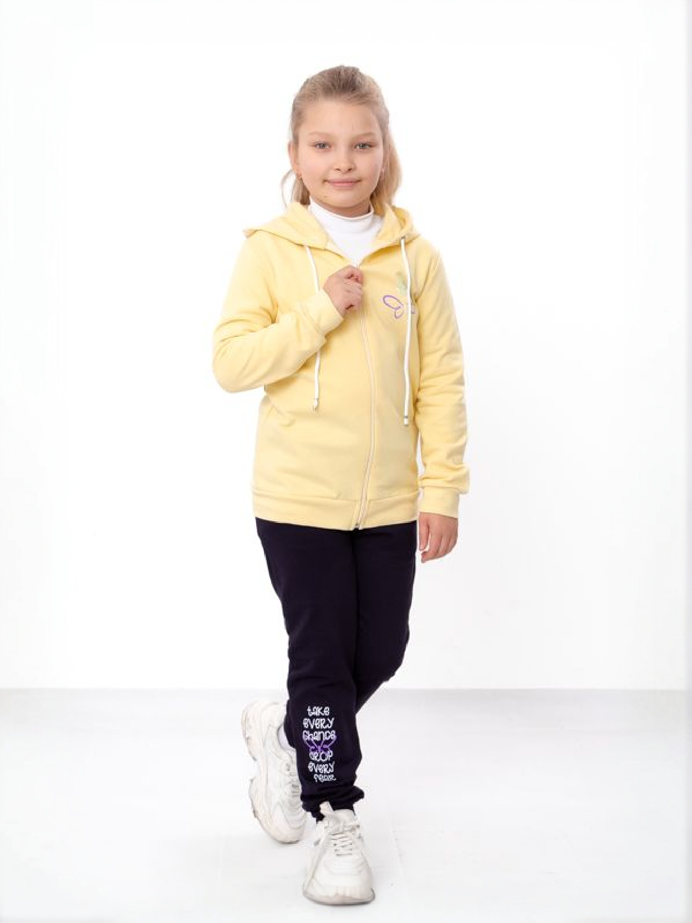 Утеплений костюм для дівчинки: зіп-худі та спортивні штани, Жовтий Носи Своє (6018-023-33-5) модель 6018-023-33-5-svtlo-zhovtij-meteliki Фото