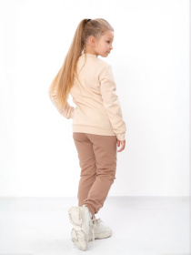 Утеплений костюм для дівчинки з малюнком: худі та штани на манжетах, Капучино Носи Своє (6063-023-33-7) модель 6063-023-33-7-kremovij-kava Фото