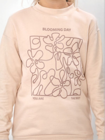 Утеплений костюм для дівчинки з малюнком: худі та штани на манжетах, Капучино Носи Своє (6063-023-33-7) модель 6063-023-33-7-kremovij-kava Фото