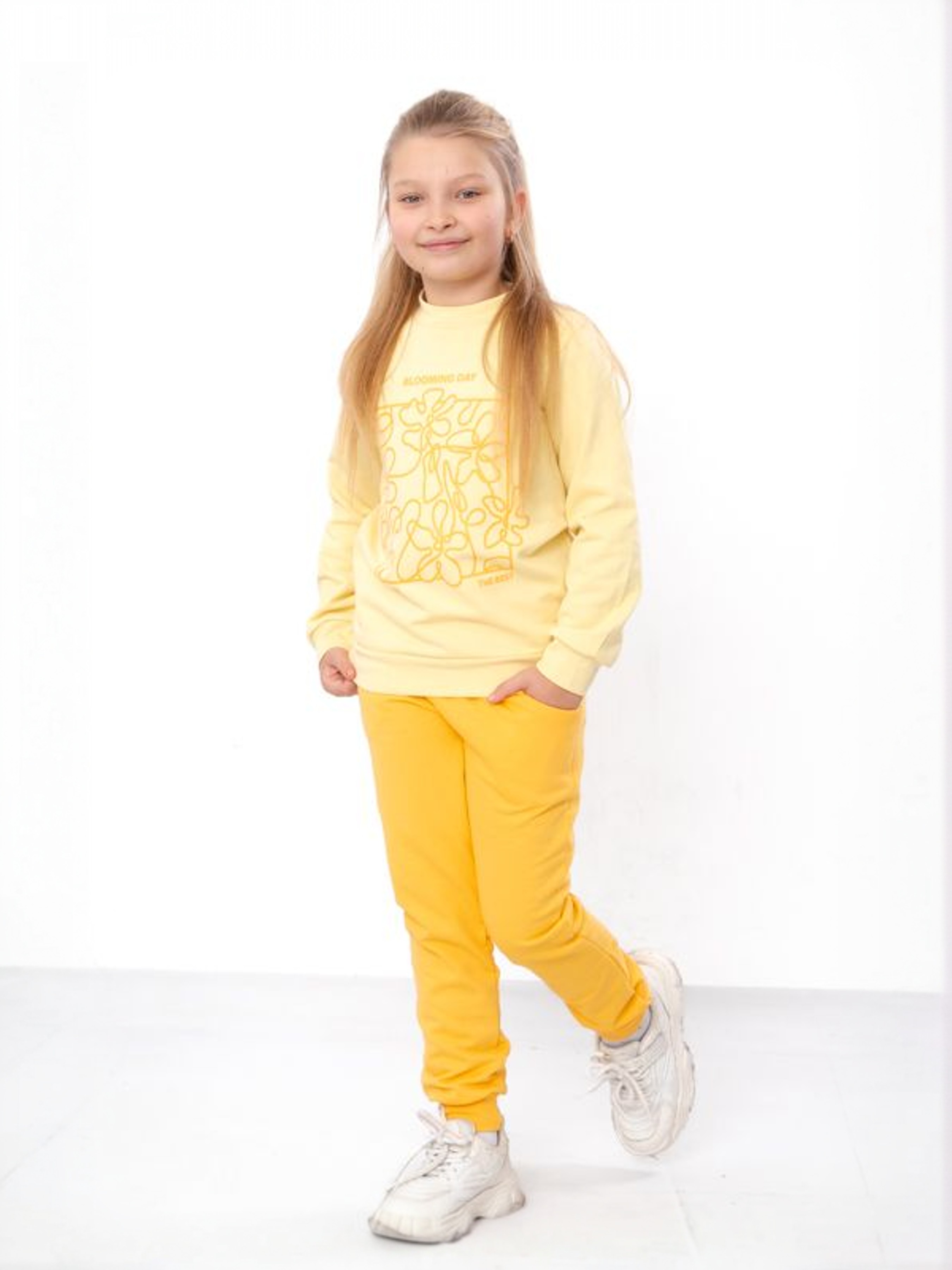 Бавовняний Дитячий Спортивний костюм Носи своє  (6063-023-33-7-svtlo-zhovtij-psochnij) колір жовтий