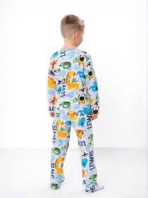 Тепла піжама для хлопчика (кофта та штани) на манжетах з принтом, Світло-сірий​ Носи Своє (6076-024-4) модель 6076-024-4-zvrqta-na-sromu Фото