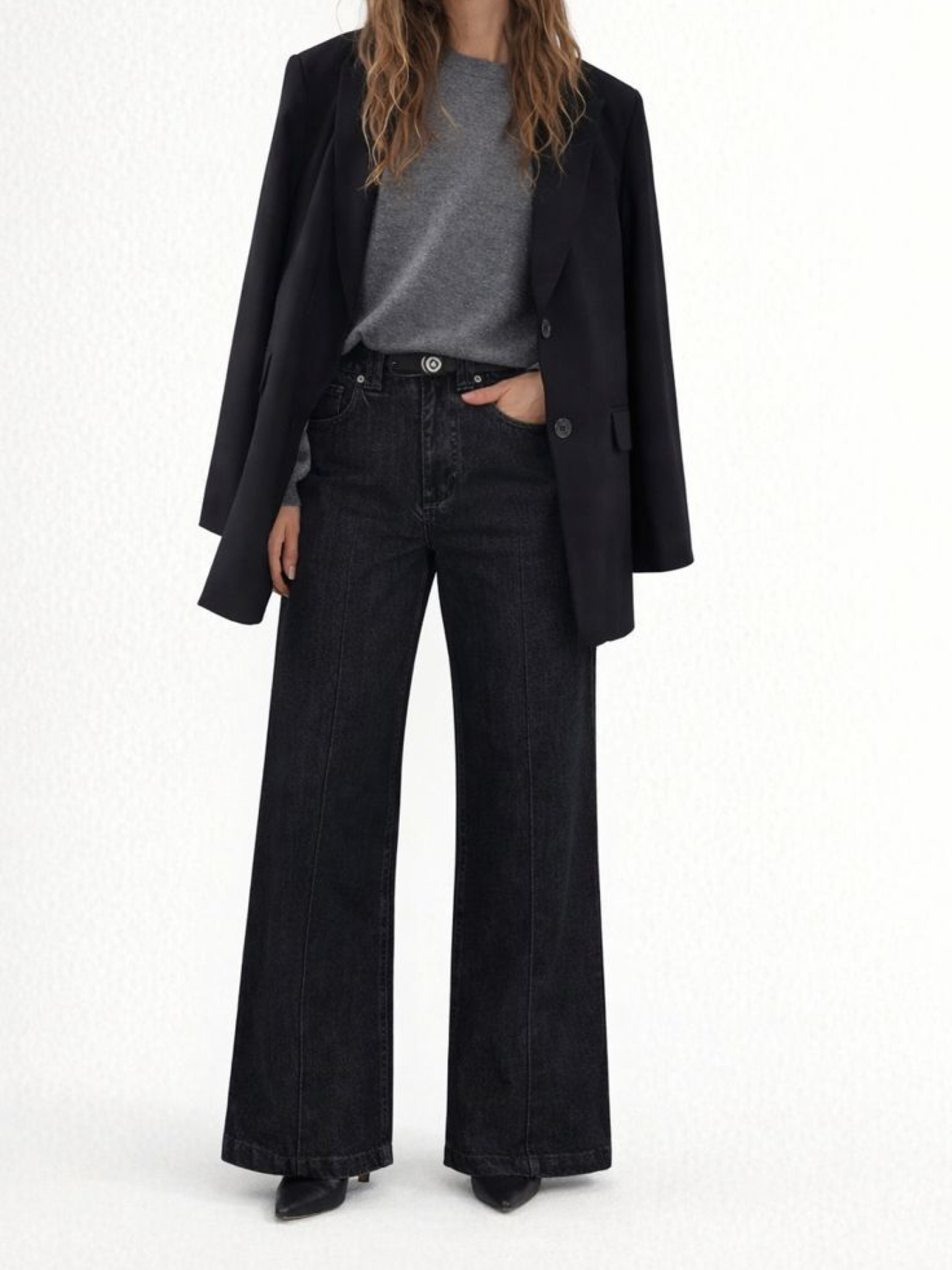 Расклешенные джинсы A.G.N.A кльош модель AG-2007-GRAPHITE Фото