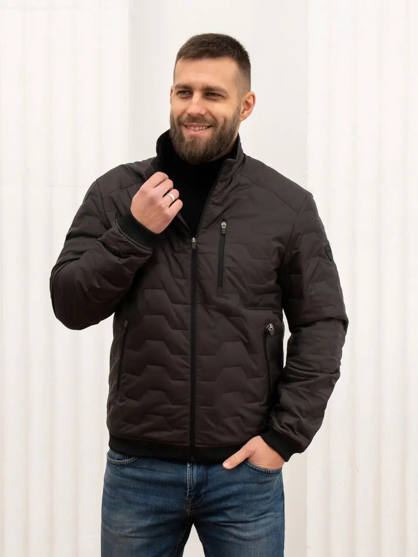 Мужская демисезонная куртка модель 36-VLN-brown Фото