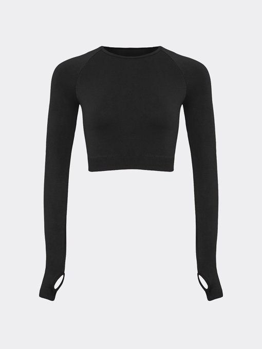 Giulia Женский кроп-лонгслив с акцентными митенками FLEX LONGSLEEVE ACTIVE модель UP-00003257 Фото