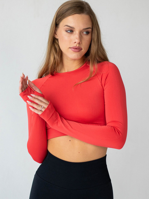 Giulia Женский кроп-лонгслив с акцентными митенками FLEX LONGSLEEVE ACTIVE модель UP-00003257 Фото