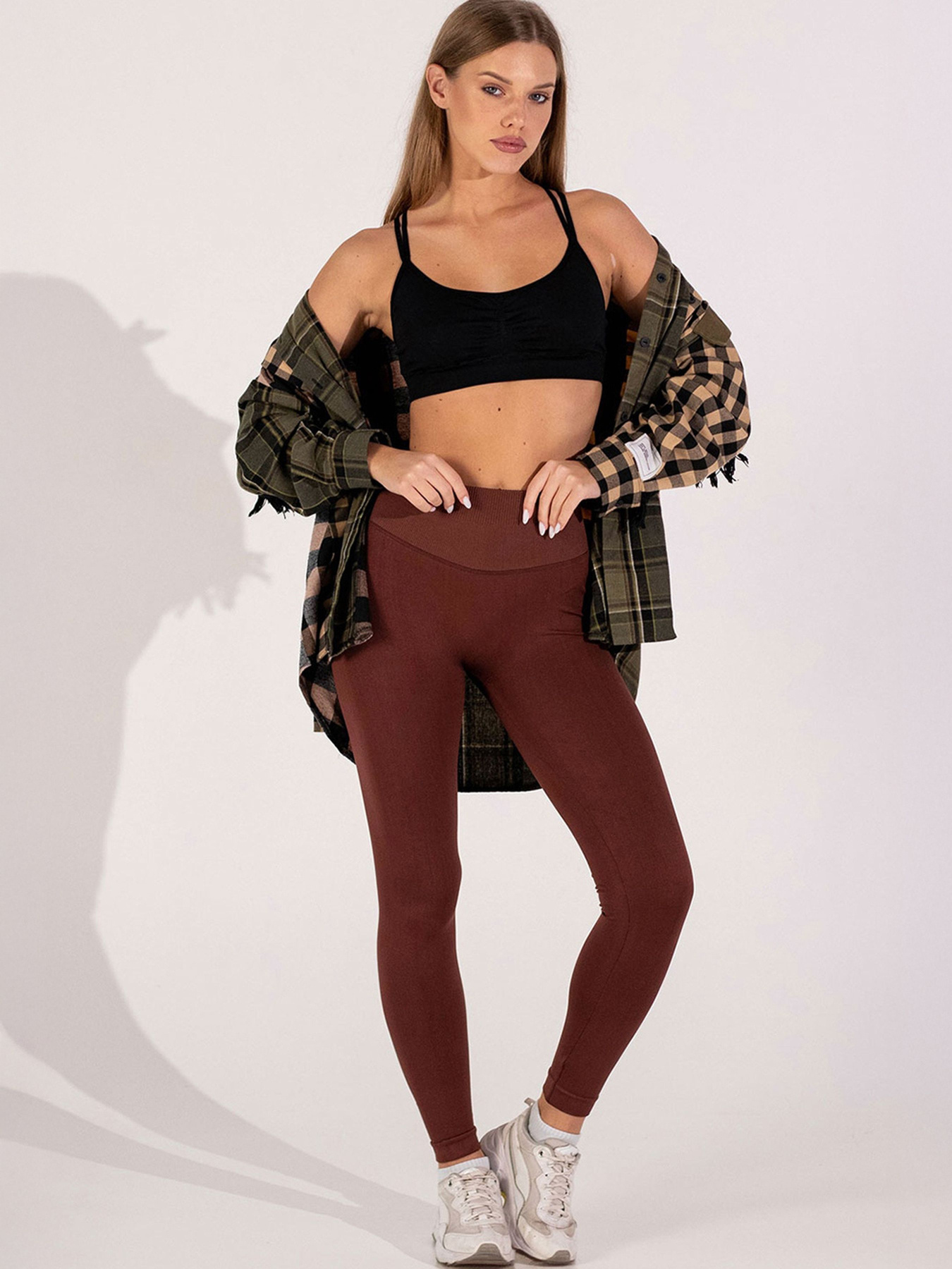 Giulia Женские бесшовные леггинсы с push-up эффектом и контрастным поясом FLEXING LEGGINGS GLAM модель UP-00003265 Фото