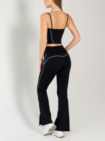 Giulia Женские леггинсы клеш с лампасами и боковыми разрезами Flex flared pants «Retro Stripe» LK003 модель UP-00003334 Фото