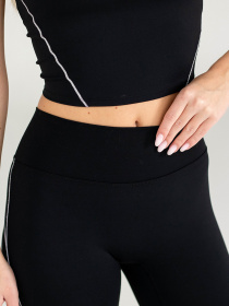 Giulia Женские леггинсы клеш с лампасами и боковыми разрезами Flex flared pants «Retro Stripe» LK003 модель UP-00003334 Фото