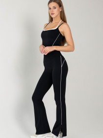 Giulia Женские леггинсы клеш с лампасами и боковыми разрезами Flex flared pants «Retro Stripe» LK003 модель UP-00003334 Фото