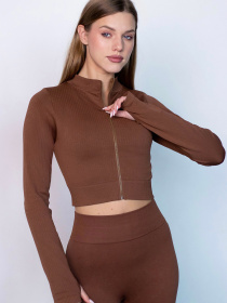 Giulia Кроп-кофта на молнии с митенками Flex crop "Zip-Up Active" XY110 модель UP-00003339 Фото