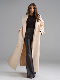 Пальто ISSA Plus модель 15488_бежевый Фото