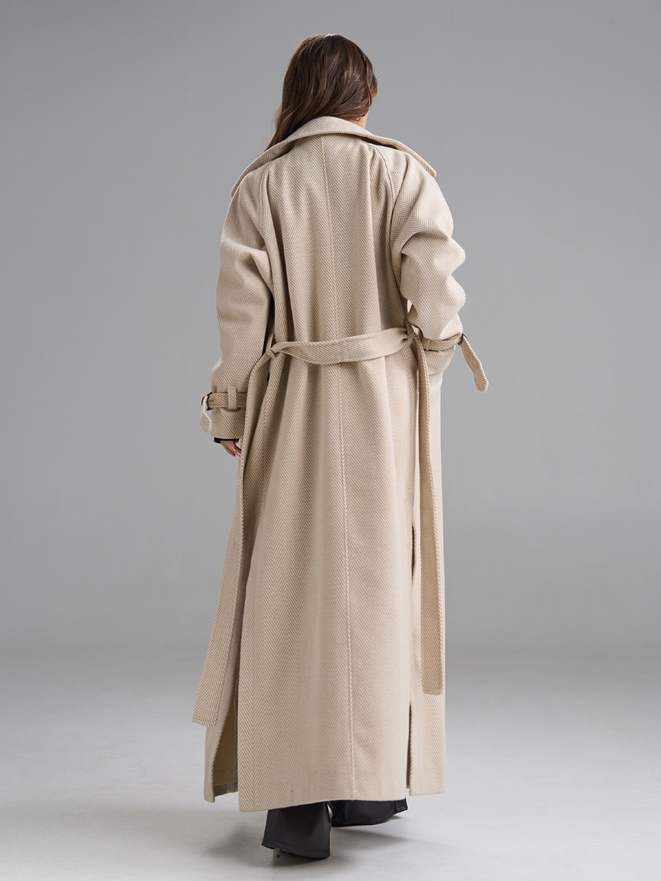 Пальто ISSA Plus модель 15489_бежевый Фото