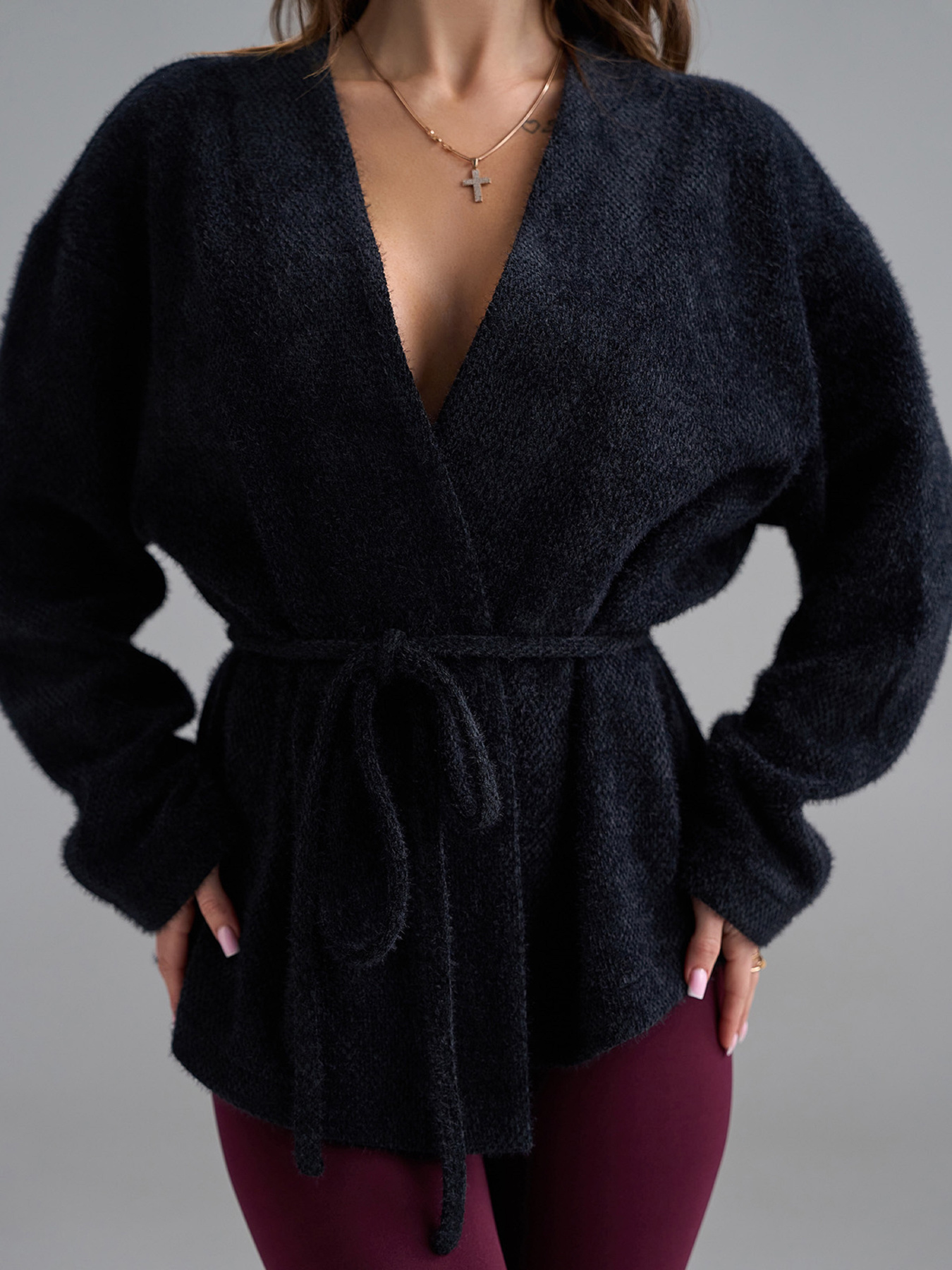 Кардиганы модель 15490_черный Фото