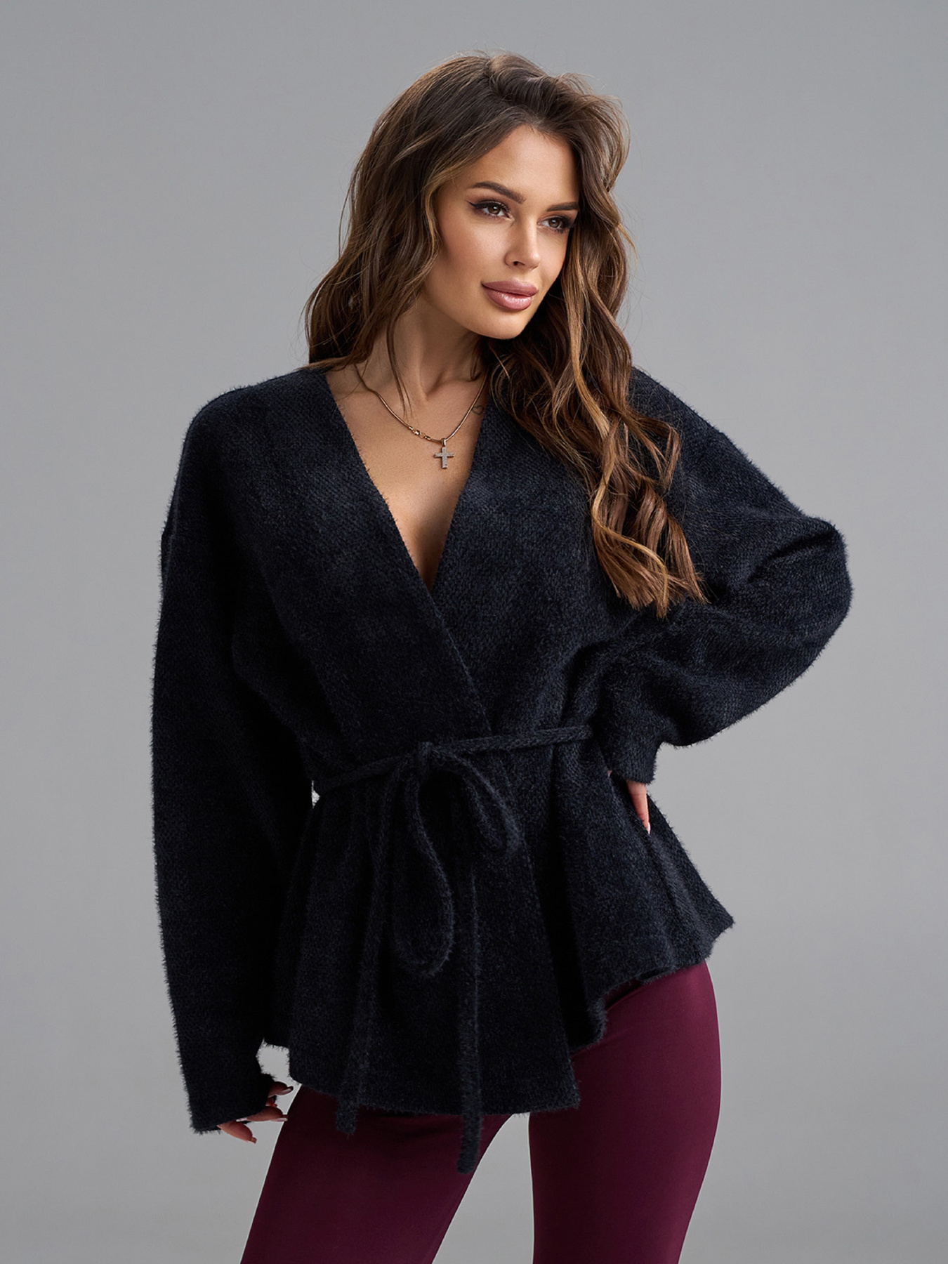 Кардиган ISSA Plus модель 15490_черный Фото