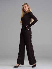 Брюки палаццо ISSA Plus модель 15015_темно-коричневый Фото