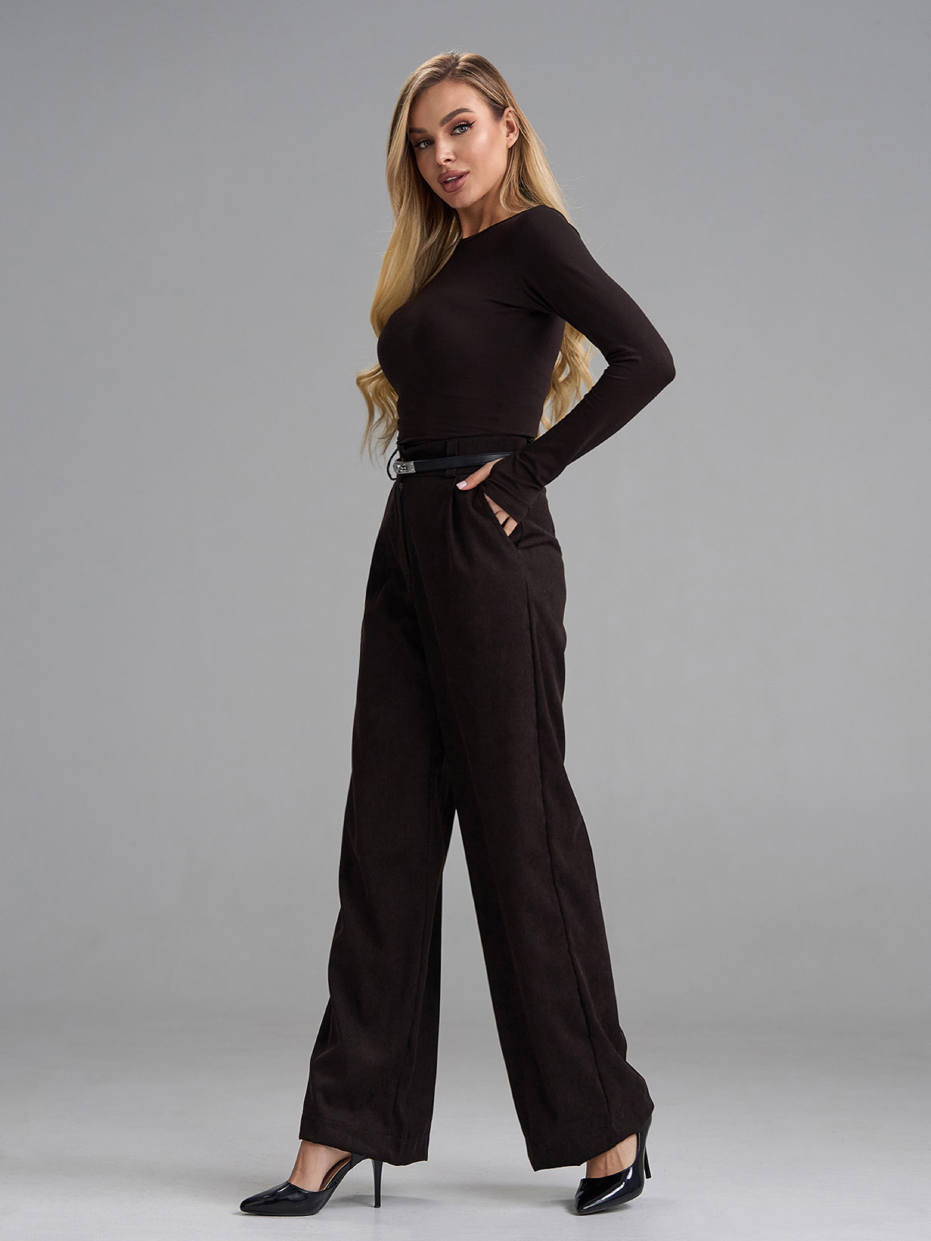 Палаццо ISSA Plus модель 15015_темно-коричневый Фото