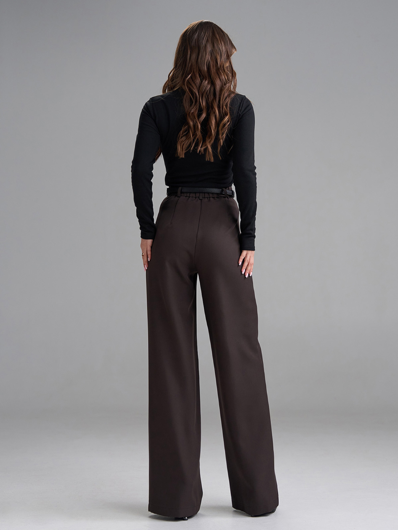 Классические штаны ISSA Plus модель 15440_темно-коричневый Фото