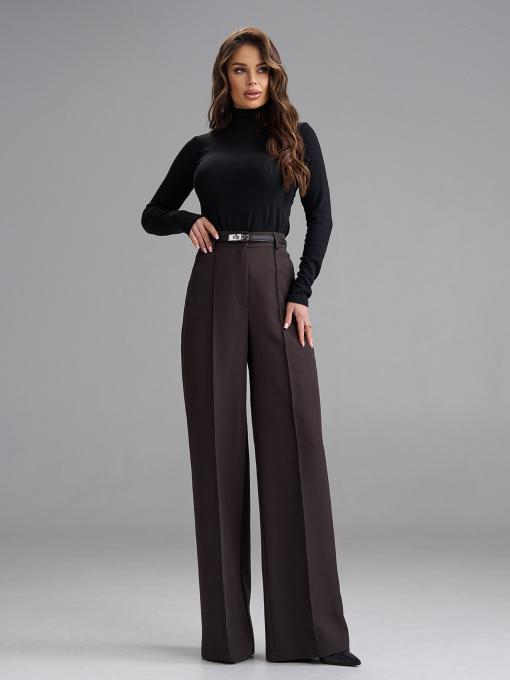 Классические штаны ISSA Plus модель 15440_темно-коричневый Фото