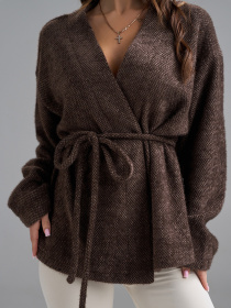 Кардиганы модель 15490_темно-коричневый Фото