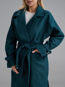 Пальто ISSA Plus модель 15488_бирюзовый Фото