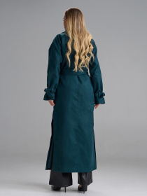 Пальто ISSA Plus модель 15488_бирюзовый Фото