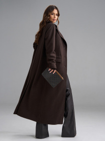 Пальто ISSA Plus модель 15493_темно-коричневый Фото