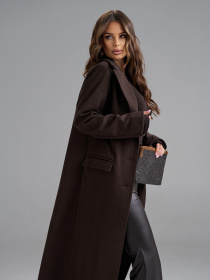 Пальто ISSA Plus модель 15493_темно-коричневый Фото