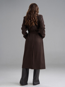 Пальто ISSA Plus модель 15494_темно-коричневый Фото
