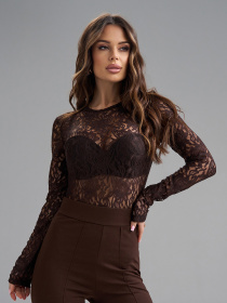 Боди ISSA Plus модель 15491_темно-коричневый Фото