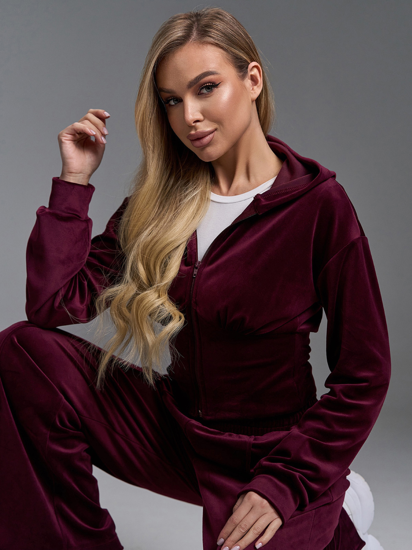 Спортивный костюм ISSA Plus модель SA-670_бордовый Фото