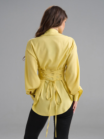 Рубашка повседневная ISSA Plus модель SA-687_желтый Фото