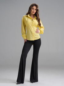 Рубашка повседневная ISSA Plus модель SA-687_желтый Фото