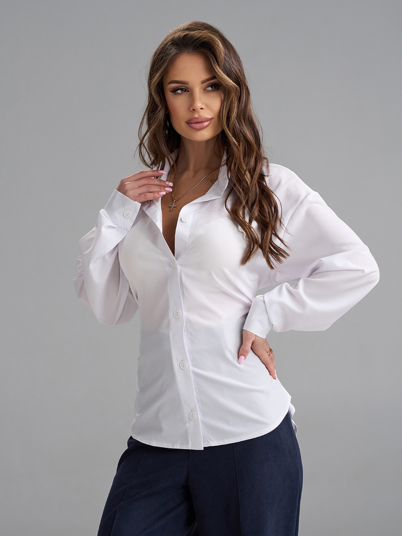 Жіночі сорочки модель SA-687_белый Фото